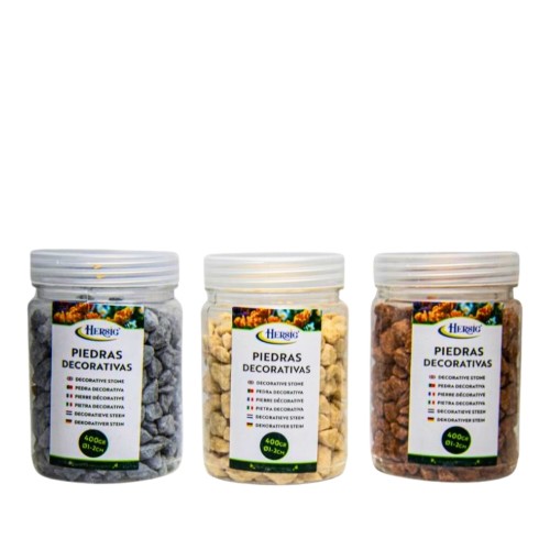 Pedras Decorativas 2-5mm 400g - Cinzento e Castanho (2 Tons)