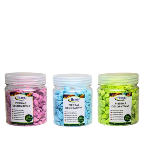 Pedras Decorativas 2-5mm 300g - Cores Sortidas