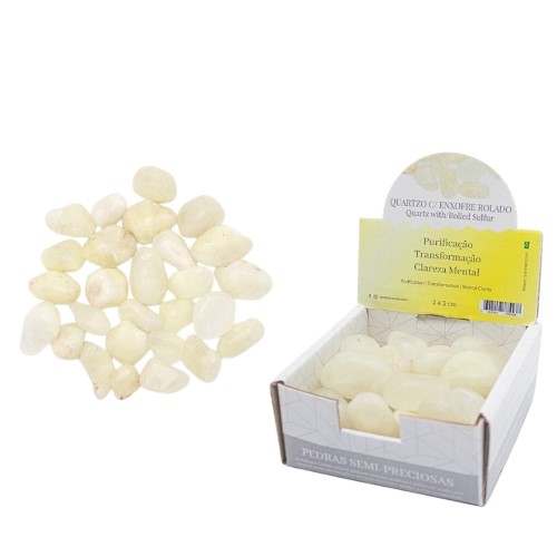 Pedras Místicas Semipreciosas 2-3cm - Quartzo com Enxofre Rolado