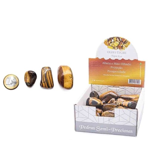 Pedras Místicas Semipreciosas 2-3cm - Olho de Tigre Rolado