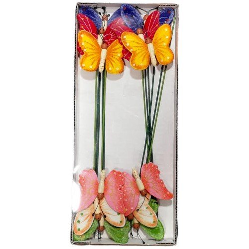 Pick Decorativo Borboleta em Feltro para Arranjos - Pack 12