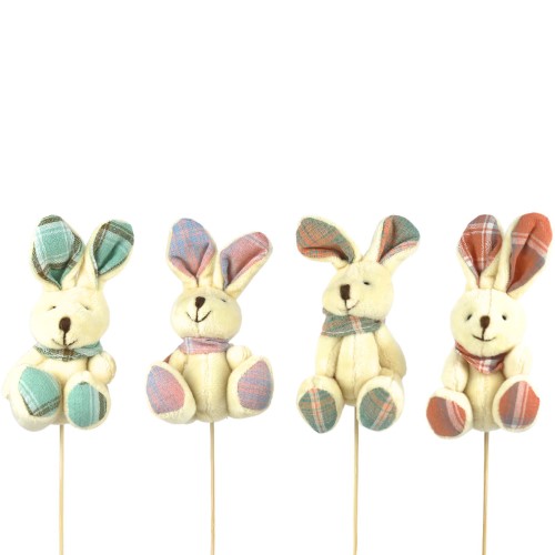 Pick Decorativo Coelho de Peluche para Arranjos 9cm