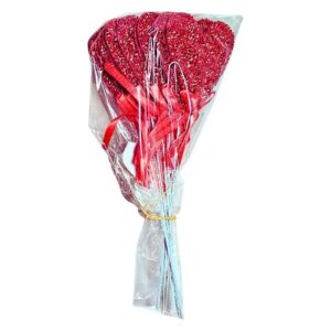 Pick Decorativo Coração com Laço para Arranjos 7cm - Pack 12