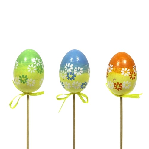 Pick Decorativo Ovo da Páscoa para Arranjos - Pack 6