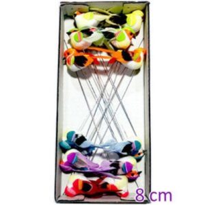 Conjunto de 12 picks decorativos em forma de pássaro de cores variadas, usados em arranjos florais