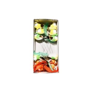 Pack com 12 picks decorativos coloridos em forma de pássaros para arranjos florais