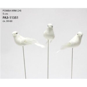 Pick Decorativo Pomba para Arranjos 5cm - Pack 24