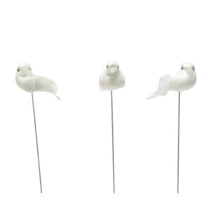Pick Decorativo Pomba para Arranjos 3cm - Pack 24