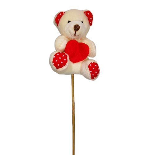 Pick Decorativo Urso de Peluche para Arranjos 8cm