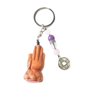 Porta-Chaves com Pedras Semipreciosas e Mão - Compaixão