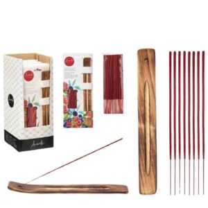 Conjunto de 50 Incensos em Vareta e Queimador - Frutos Vermelhos