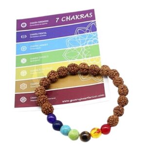 Pulseira Rudraksha com Pedras Semipreciosas - 7 Chakras