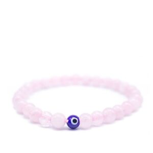 Pulseira Amuleto Olho Turco com Pedras Semipreciosas 6mm