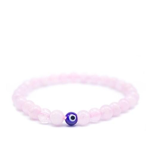 Pulseira Amuleto Olho Turco com Pedras Semipreciosas 6mm