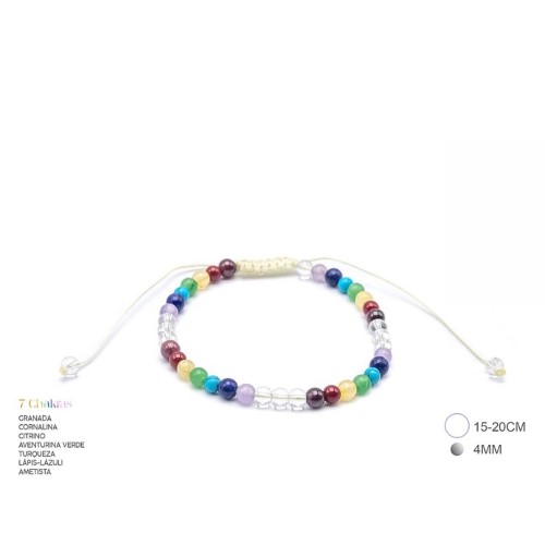 Pulseira Energética 4mm - 7 Chakras