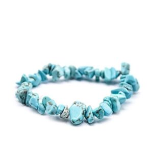 Pulseira de Pedras Chip Turquesa 8mm