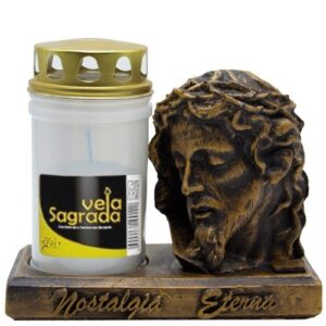 Cristo Porta-Velas 30LL / 7Dias em Marfinite - Dourado