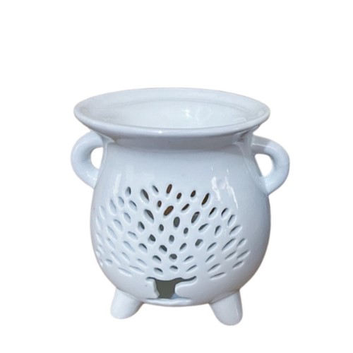 Queimador em Cerâmica 8x8x9,5cm - Branco