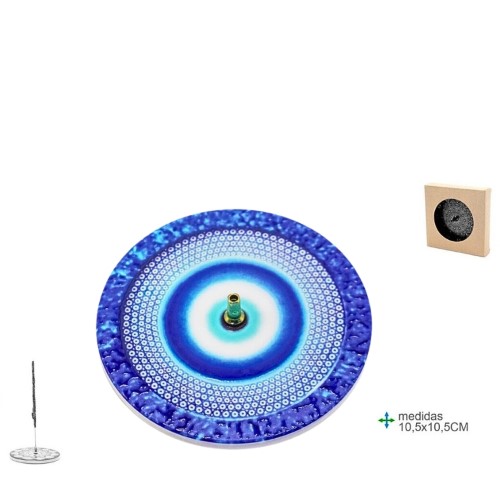 Queimador em Cerâmica para Incenso 10,5x10,5cm - Olho Turco