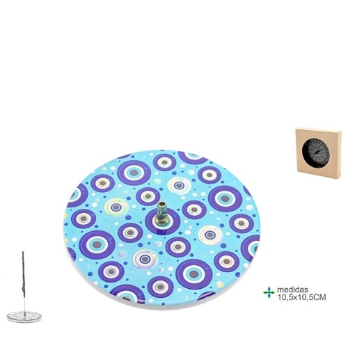 Queimador em Cerâmica para Incenso 10,5x10,5cm - Olho Turco