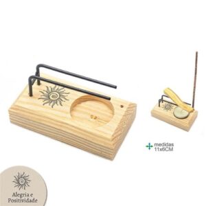 Queimador em Madeira 11x6cm - Sol