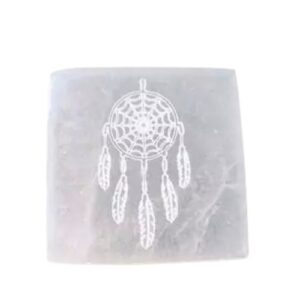 Queimador em Selenita para Incenso 10cm - Caça Sonhos