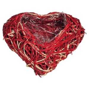 Base Coração em Rattan / Vime 20cm