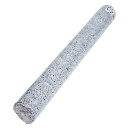 Rolo de Rede Decorativa com Glitter 50cm x 4,5m - Prateado