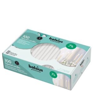 Vela Cónica para Eventos 24,5cm - Pack 100, Branco, 7h de Duração