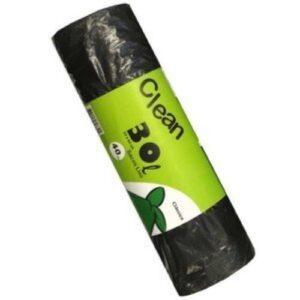 Pacote de sacos para lixo brancos de 30 litros, com 40 unidades, para utilização doméstica