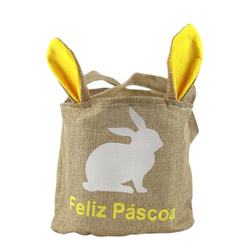 Saco em Juta Natural com Coelho da Páscoa