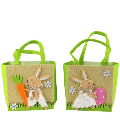 Saco de Feltro Retangular com Coelho da Páscoa
