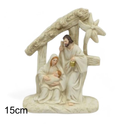 Figura decorativa da Sagrada Família com 15cm, representando José, Maria e Jesus para presépio de Natal