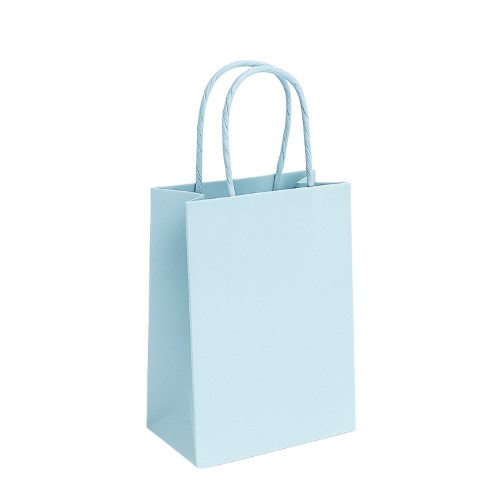 Saco de Papel Colorido com Asas Torcidas 11x6x15cm - Azul