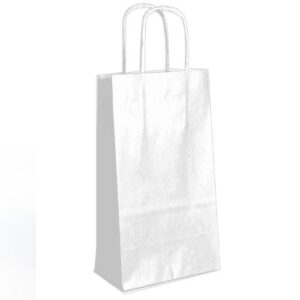 Saco de Papel com Asas Torcidas 18x8x39cm - Branco