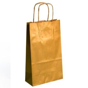 Saco de Papel Colorido com Asas Torcidas 18x8x39cm - Dourado