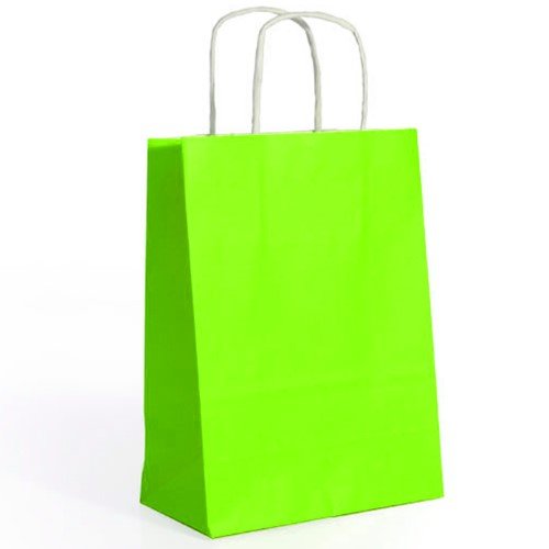 Saco de Papel Colorido com Asas Torcidas 24x12x31cm - Verde Claro