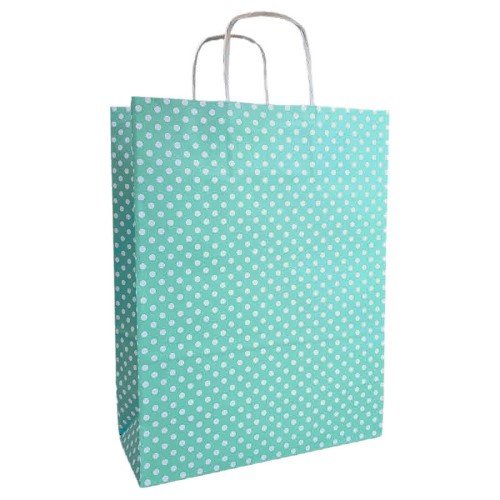 Saco de Papel Colorido com Asas Torcidas 32x11x42cm - Verde