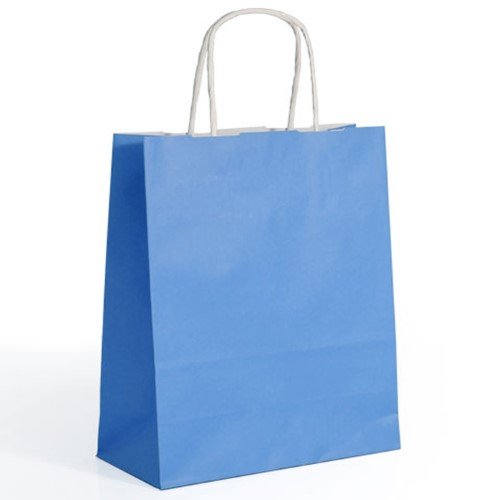 Saco de Papel Colorido com Asas Torcidas 32x12x41cm - Azul Claro