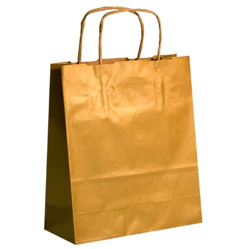 Saco de Papel Colorido com Asas Torcidas 32x12x41cm - Dourado
