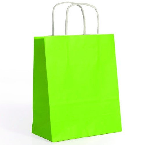 Saco de Papel Colorido com Asas Torcidas 32x12x41cm - Verde Claro