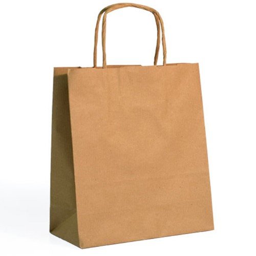 Saco de Papel com Asas Torcidas 32x20x32cm - Natural / Kraft