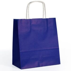 Saco de Papel Colorido com Asas Torcidas 46x16x49cm - Azul Escuro