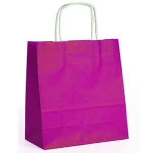 Saco de Papel Colorido com Asas Torcidas 46x16x49cm - Fúcsia