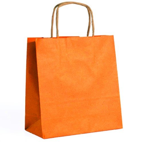 Saco de Papel Colorido com Asas Torcidas 46x16x49cm - Laranja