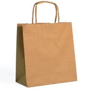 Saco de Papel com Asas Torcidas 46x16x49cm - Natural / Kraft