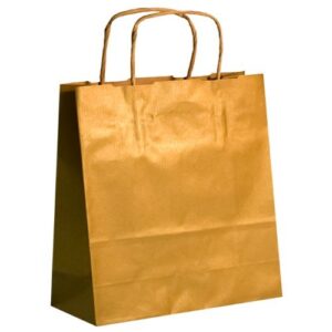 Saco de Papel Colorido com Asas Torcidas 46x16x49cm - Dourado