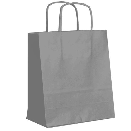 Saco de Papel Colorido com Asas Torcidas 46x16x49cm - Prateado