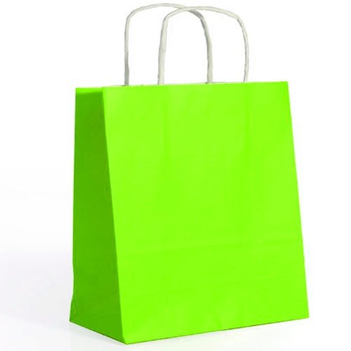 Saco de Papel Colorido com Asas Torcidas 46x16x49cm - Verde Claro