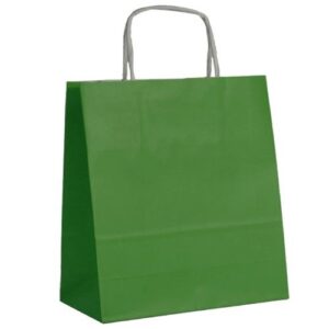 Saco de Papel Colorido com Asas Torcidas 46x16x49cm - Verde Escuro